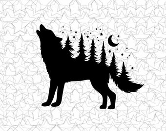 Wolf Moon Calcomanía vinilo Pegatina Tatuaje Loving Camping For Camper RV Travel Trailer Truck Vehicle Car Windows Glass