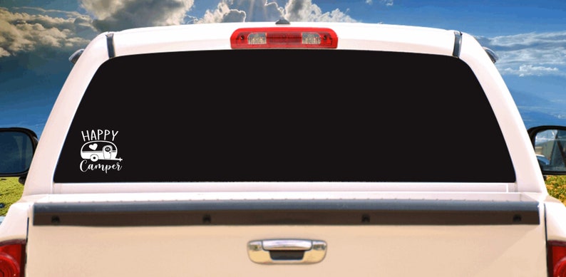 Happy Camper Decal Vinyl Sticker Tattoo Loving Camping for Camper RV ...