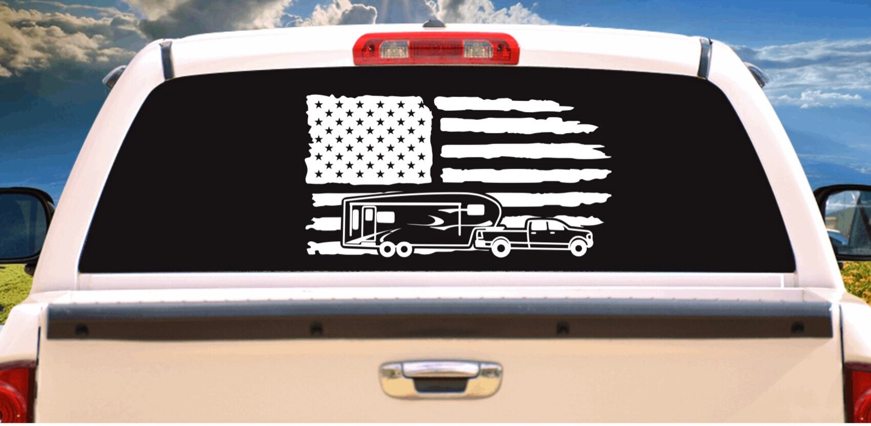 Fifth Wheel With USA Flag 5th Wheel Camping Bucket Decal Vinyl - Etsy