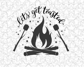 Vamos a obtener calcomanía tostada vinilo pegatina Tatuaje amoroso Camping para camper RV Travel Trailer Truck Vehicle Car Windows Glass