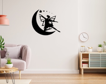 Moon and Stars Wall Decal Vinilo Sticker Tattoo For Windows Glass Wall Words DIY Decoración personalizada del hogar
