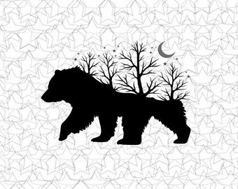 Bear Forest Calcomanía de vinilo Pegatina Tatuaje Loving Camping For Camper RV Travel Trailer Truck Vehicle Car Windows Glass