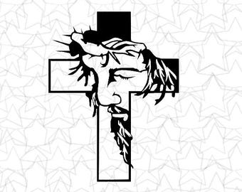 Vinilo decorativo de pared con silueta de la cruz de Jesucristo, crucifijo cristiano inspirador.