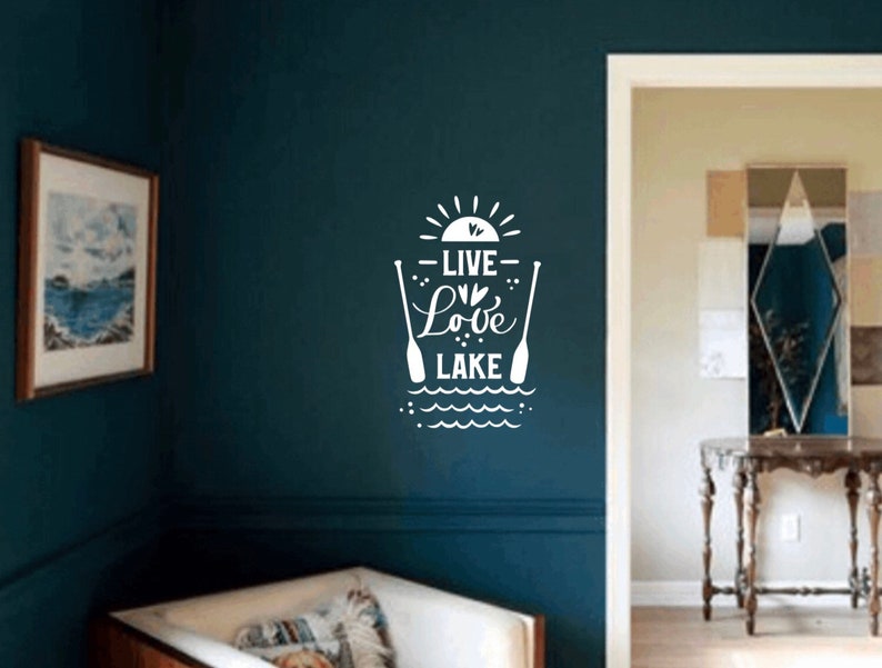 Wall Sticker Live Love Lake Wall Decal Vinyl Sticker Tattoo For Windows Glass Wall with Size and Color Options