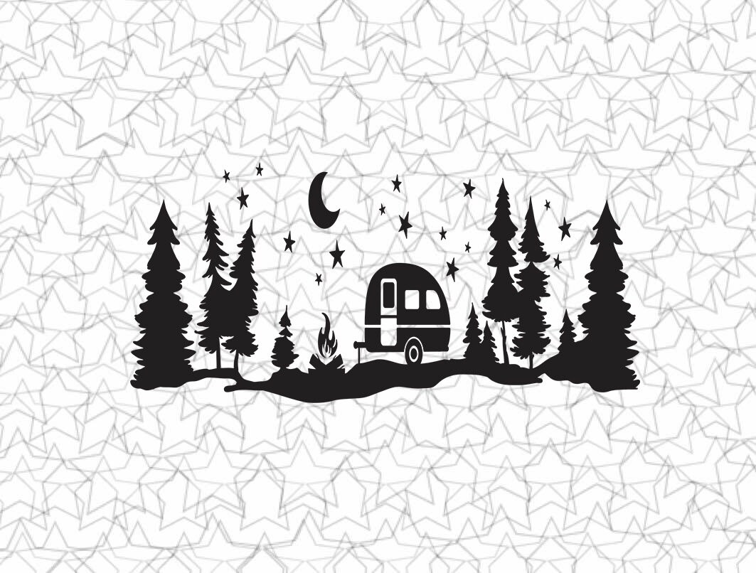 Camper Forest Decal Vinyl Sticker Tattoo Loving Camping for Camper RV ...