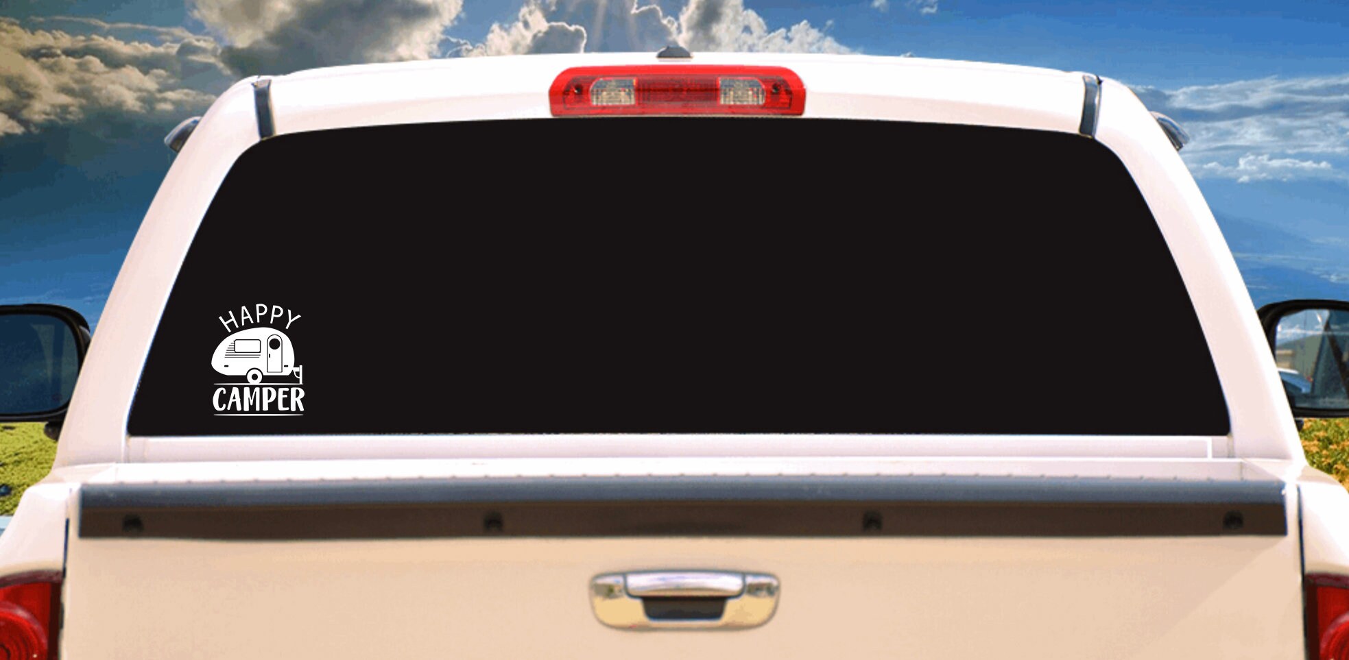 Happy Camper Decal Vinyl Sticker Tattoo Loving Camping for Camper RV ...