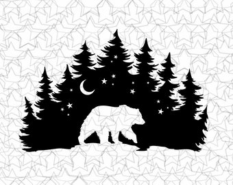 Forest Bear Calcomanía de vinilo Pegatina Tatuaje Loving Camping For Camper RV Travel Trailer Truck Vehicle Car Windows Glass