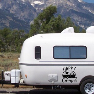 Happy Camper Decal Vinyl Sticker Tattoo Loving Camping for Camper RV ...