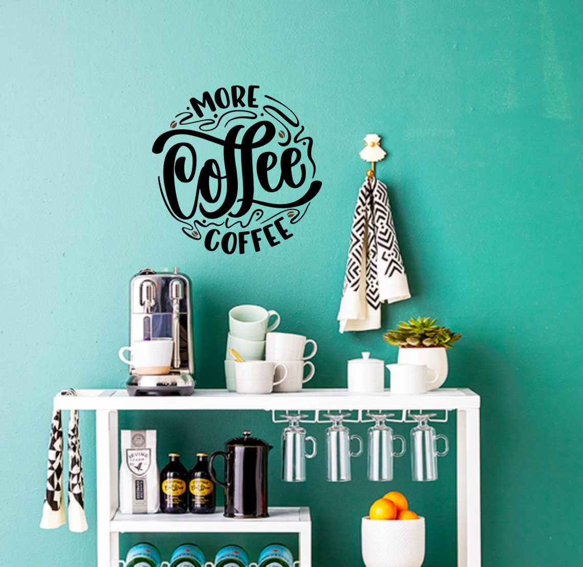 More Coffee Wall Decal Vinyl Sticker for Coffee Shop Bar Wall Etsy UK