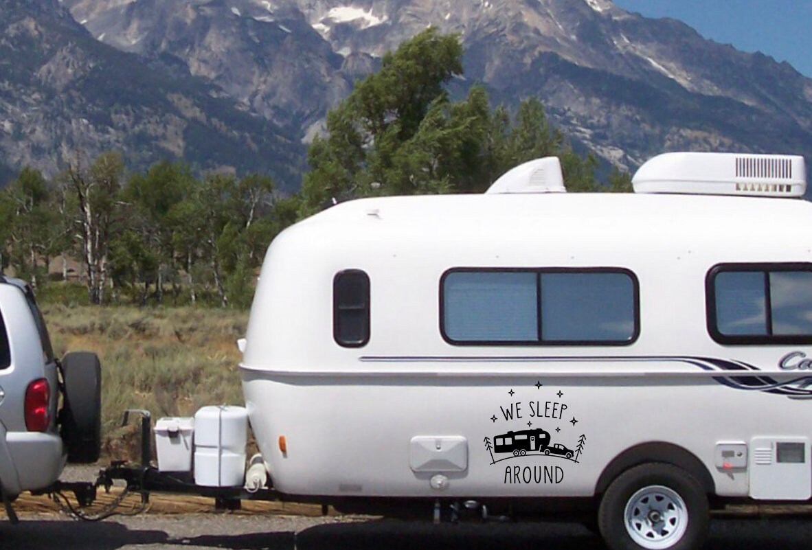 We Sleep Around Decal Vinyl Sticker Tattoo Loving Camping for Camper RV ...