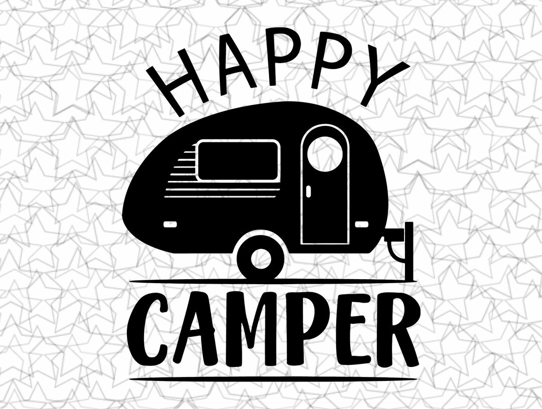 Happy Camper Decal Vinyl Sticker Tattoo Loving Camping for Camper RV ...