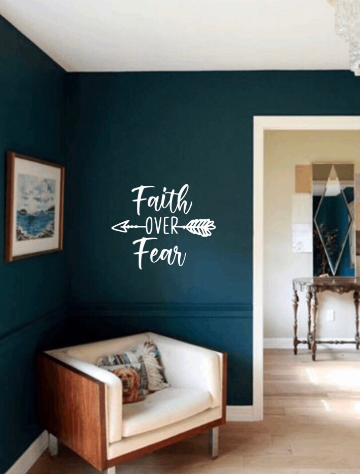 Faith Over Fear Wall Decal Vinyl Sticker Tattoo for Windows Etsy