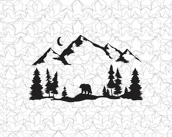 Bosque de osos grizzly Calcomanía Vinilo Pegatina Tatuaje Loving Camping For Camper RV Travel Trailer Truck Vehicle Car Windows Glass