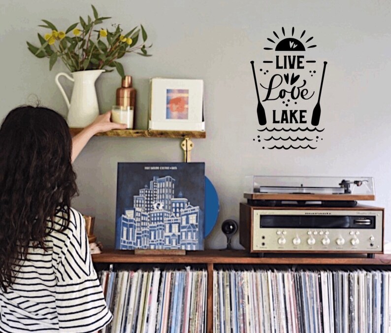 Wall Sticker Live Love Lake Wall Decal Vinyl Sticker Tattoo For Windows Glass Wall with Size and Color Options