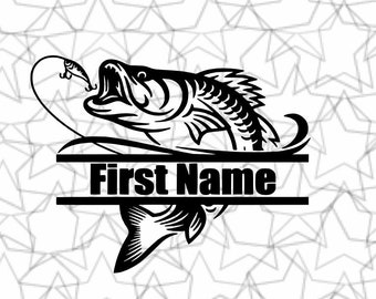 Nombre personalizado Calcomanía de pesca Vinilo Pegatina Tatuaje Barco Camper RV Travel Trailer Camión Vehículo Coche Ventanas Vidrio