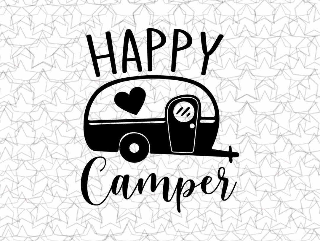 Happy Camper Decal Vinyl Sticker Tattoo Loving Camping for Camper RV ...