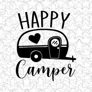 Happy Camper Decal Vinyl Sticker Tattoo Loving Camping for Camper RV ...
