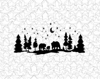 Bear Family Calcomanía de vinilo Tattoo Loving Camping For Camper RV Travel Trailer Truck Vehicle Car Windows Glass