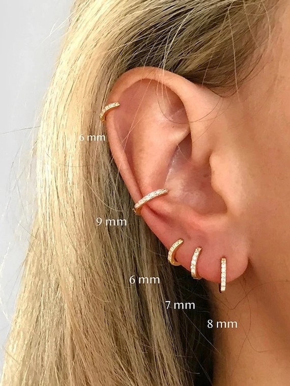 Hoop Cartilage Huggie Earring Piercing Helix Tragus Conch Jewelry