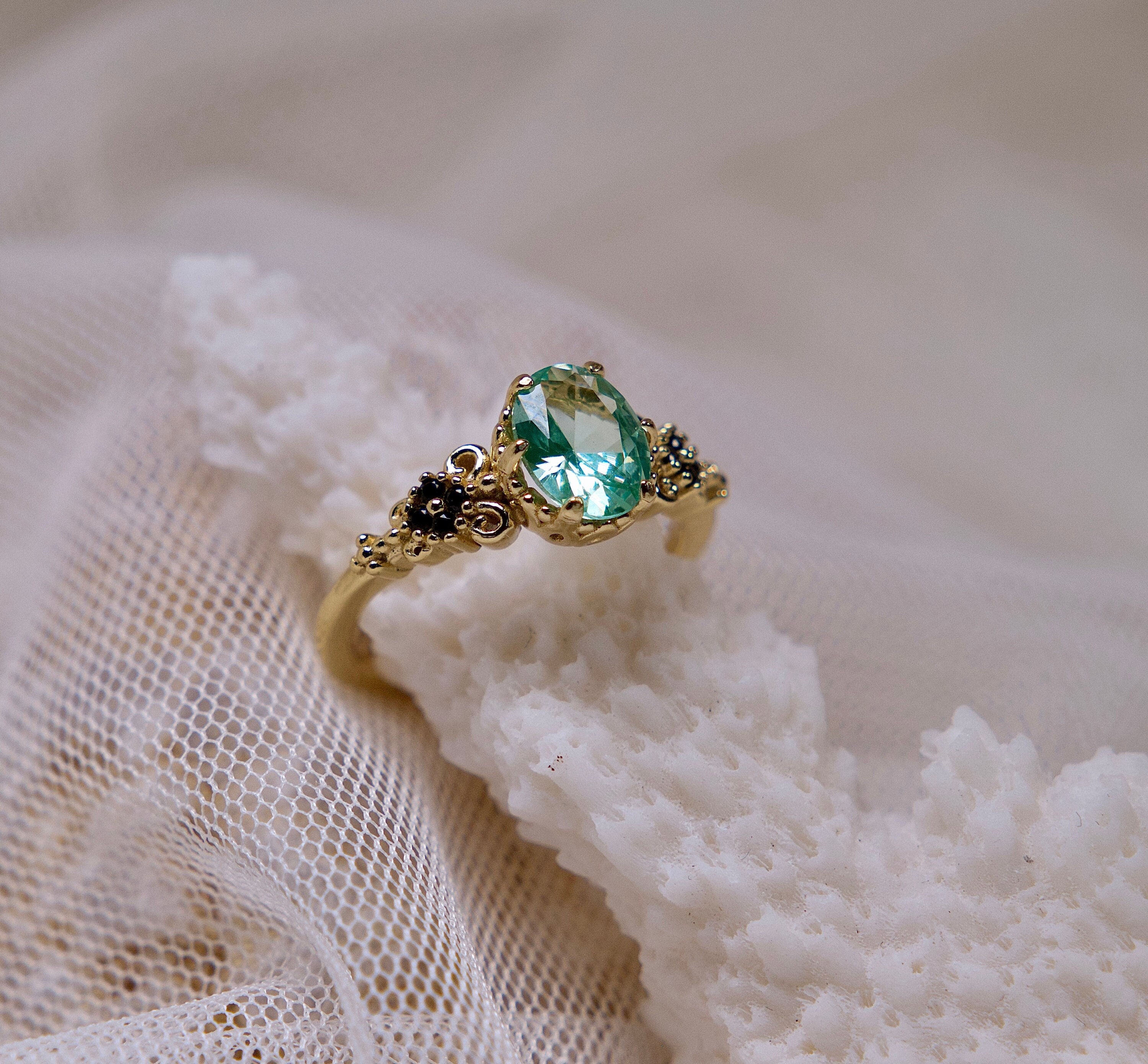 Green spinel shop ring