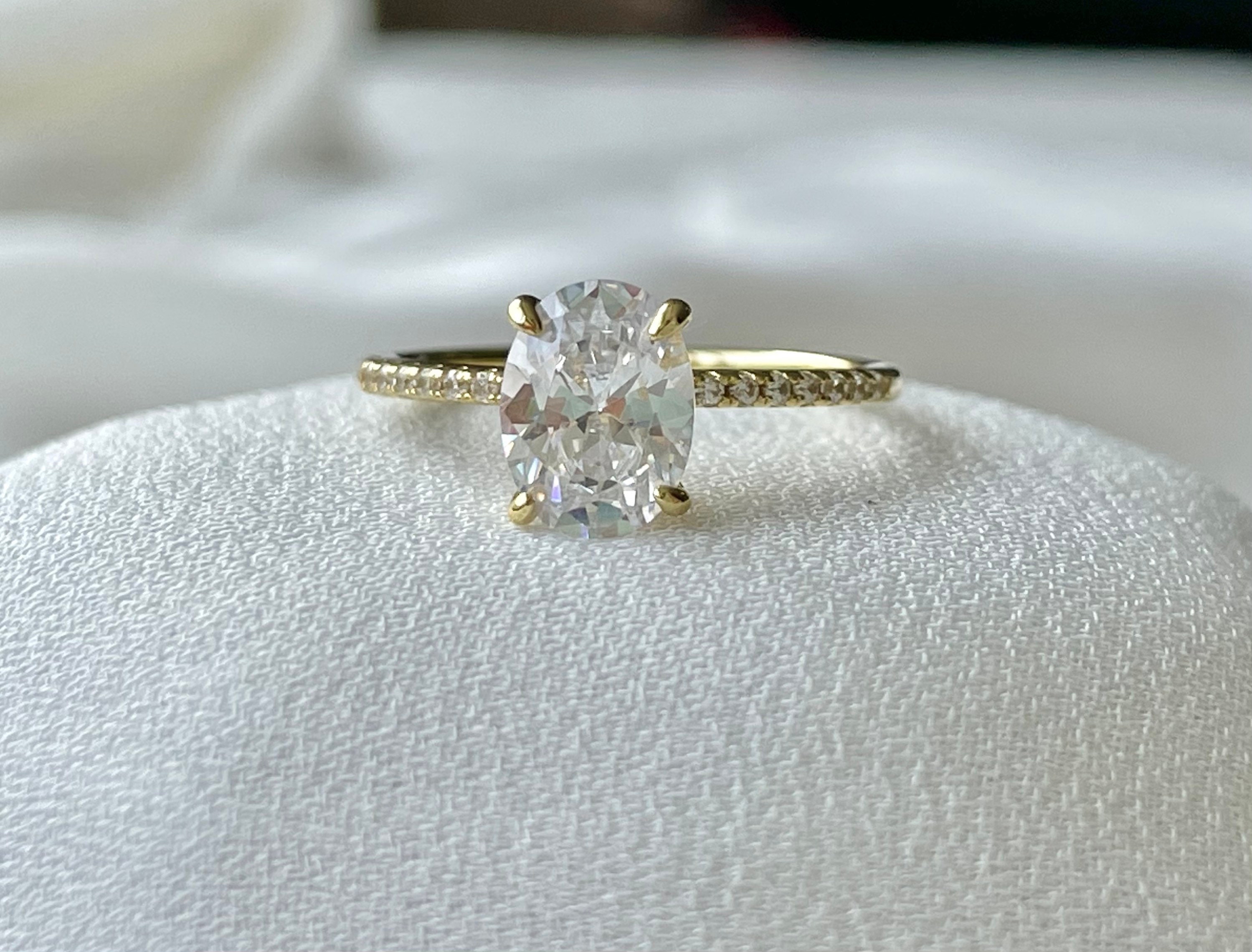 Oval Engagement Ring 1.25ct Oval Simulant Diamonds Promise | Etsy