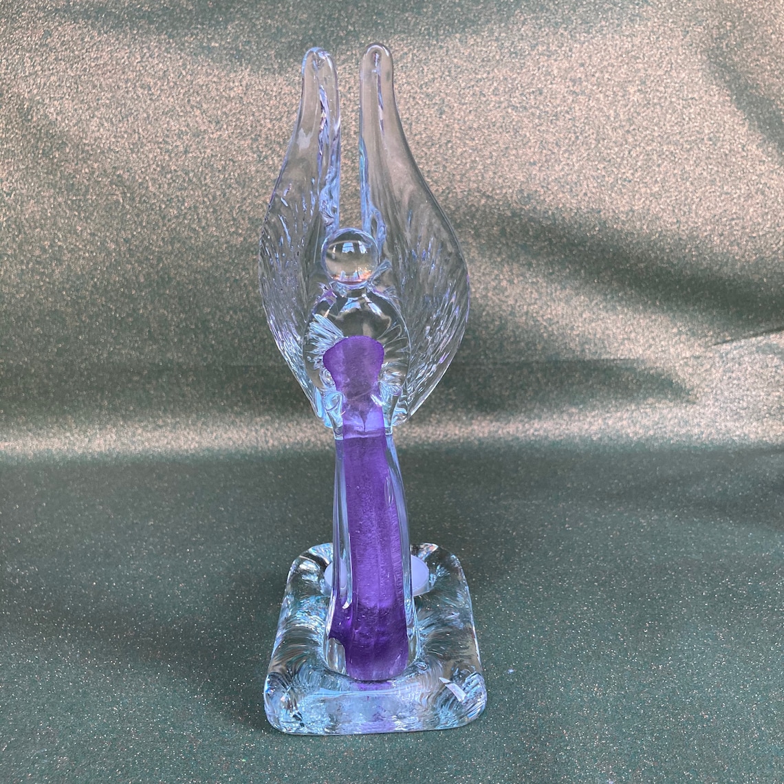 Hand Blown Glass Angel Candle Holder Figurine Present Handmade Etsy