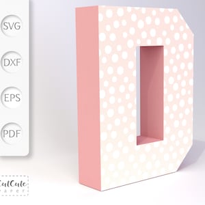 Modèle 3D Lettre D SVG, Cardstock Lettre SVG pour Cricut et Silhouette Cameo, Lettres d'anniversaire, aucun outil de notation nécessaire, Tutoriel PDF