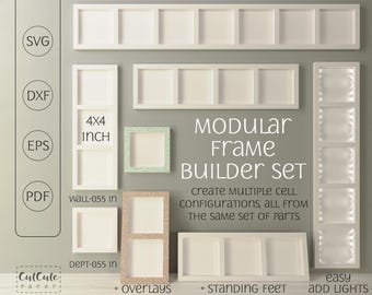 4x4 Modular Shadow Box Frame SVG Templates, Cricut Silhouette (PDF Tutorial, Video)