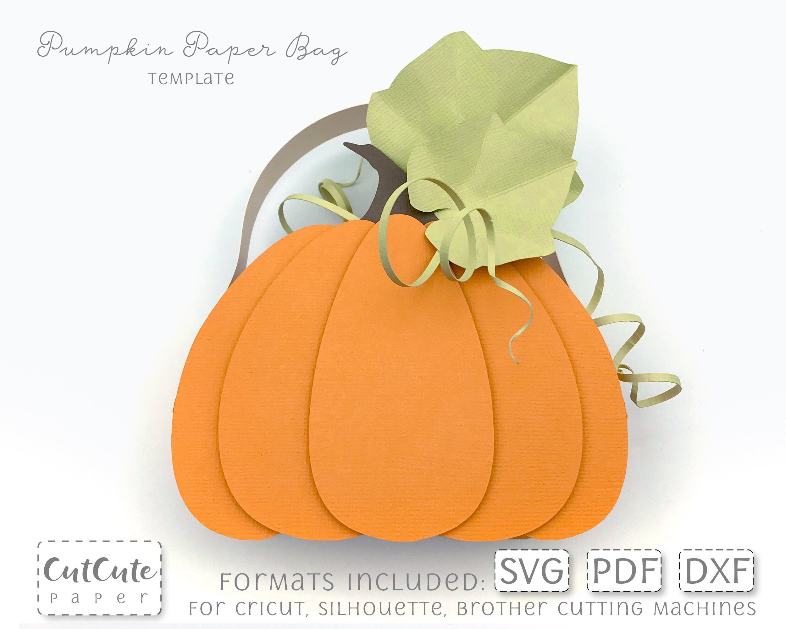 Pumpkin Bag Template SVG 3D Pumpkin Paper Purse SVG Fall - Etsy