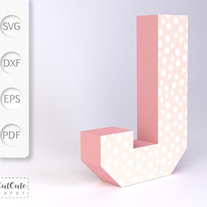 Modèle 3D Letter J SVG, Cardstock Letter SVG pour Cricut