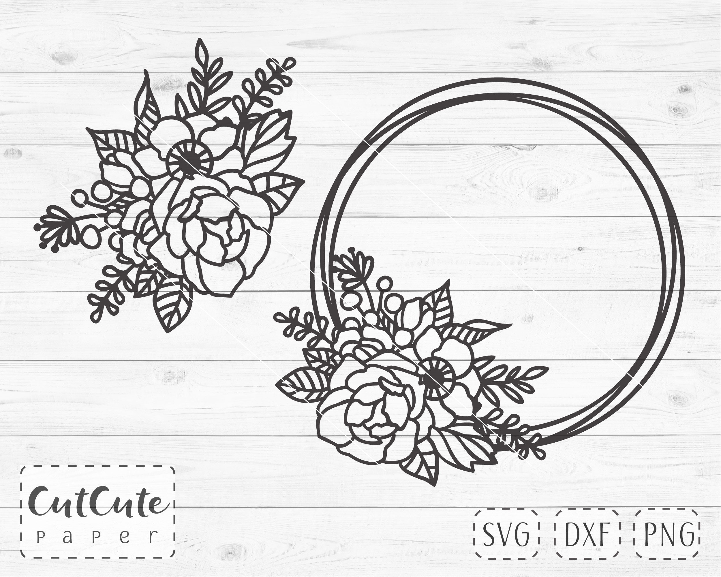 Download Flowers SVG Wreath and Bouquet cut files Boho Flowers SVG ...