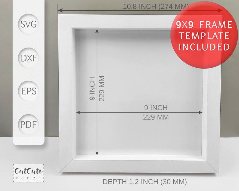 Cardstock Shadow box Frame Templates