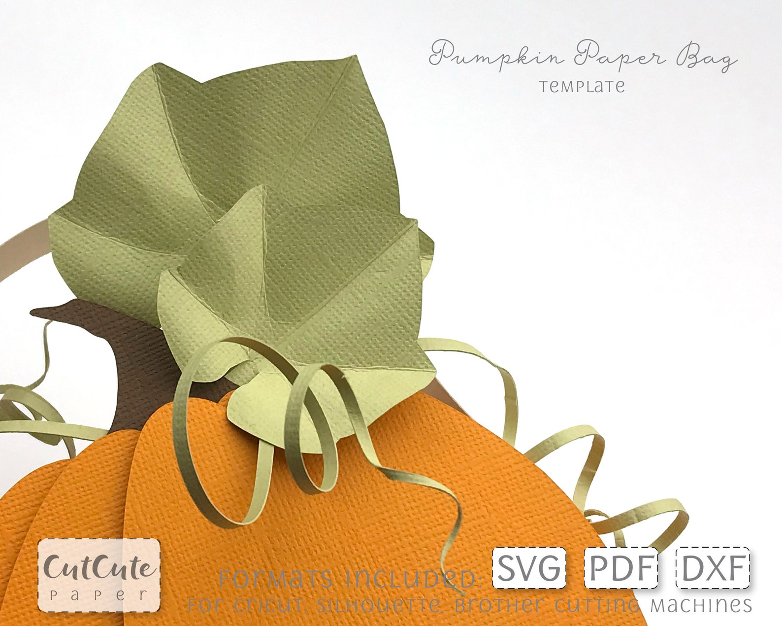 Pumpkin Bag Template SVG 3D Pumpkin Paper Purse SVG Fall - Etsy