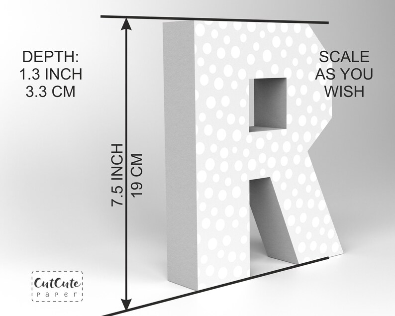 3D Letter R SVG Template Cardstock Letter SVG for Cricut and - Etsy