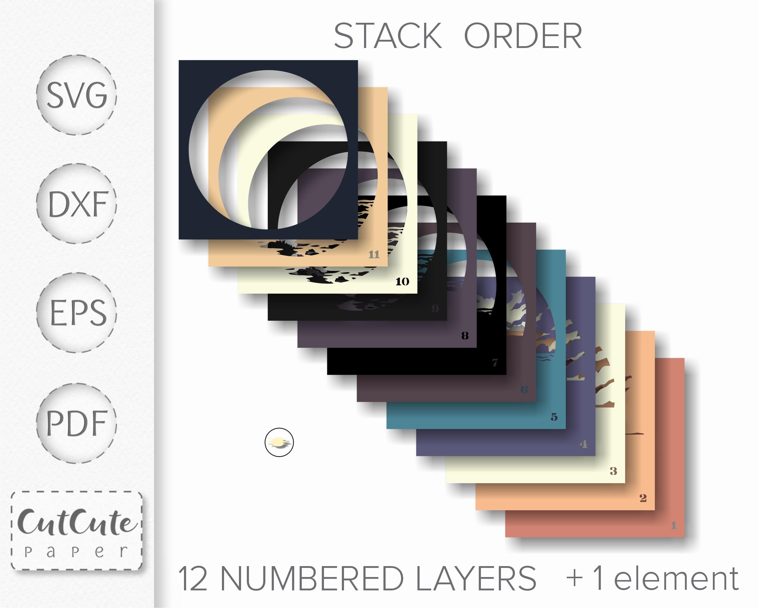 Coastal Shadow Box SVG Bundle, Ocean Sunset Layered Paper Cut Files ...