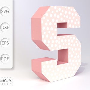 Modelo 3D Letter S SVG, Cardstock Letter SVG para Cricut e Silhouette Cameo, Cartas de aniversário, sem necessidade de ferramenta de pontuação, Tutorial em PDF