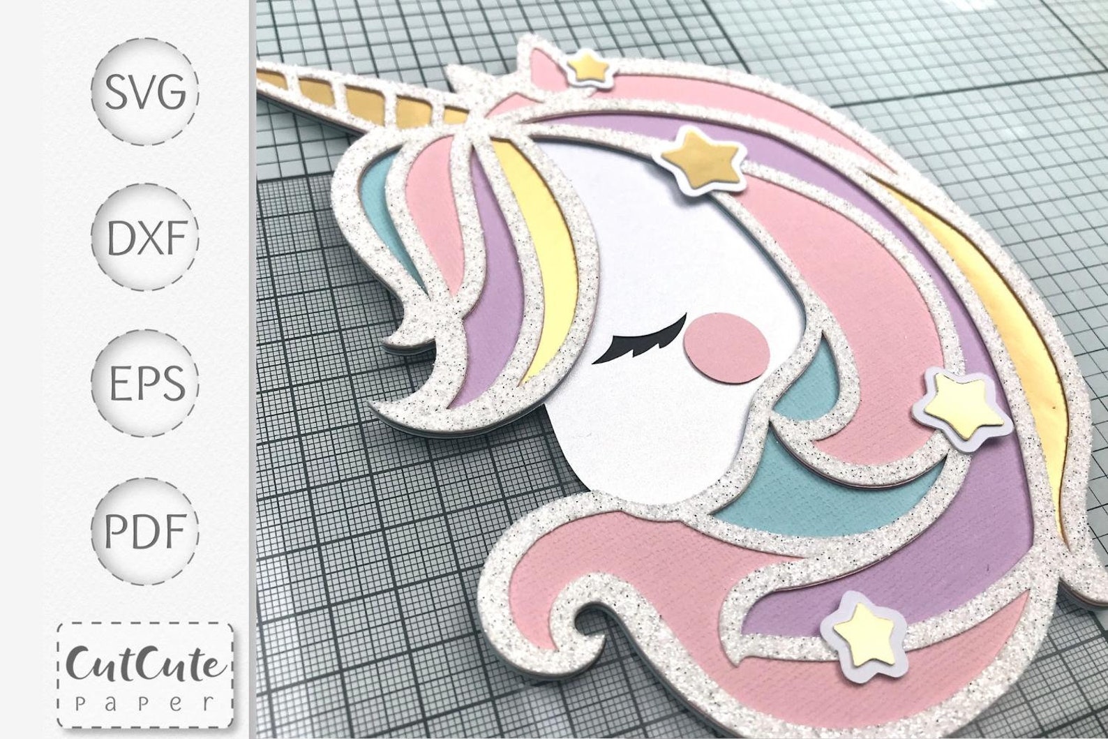 Unicorn Shadow Box SVG Template Layered SVG Paper Cut Nursery | Etsy UK