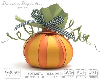 3D Pumpkin Box Template SVG: Paper Ornament Cut Files