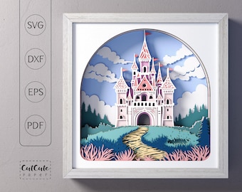 Castle Shadow Box Template: Fantasy Paper Cut SVG (Digital Download)