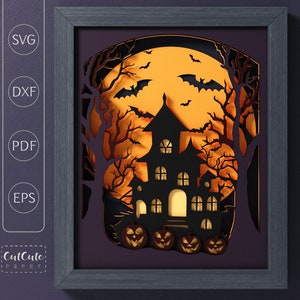 Spooky House Halloween Shadow Box Template, Layered Paper Cut, Halloween Wall Art  Sadowbox for Cricut and Silhouette, DIY Home Decor