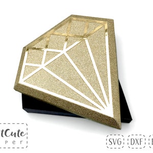 Diamant Box SVG Vorlage für Cricut und SIlhouette, DIY Geschenkbox geschnitten Dateien