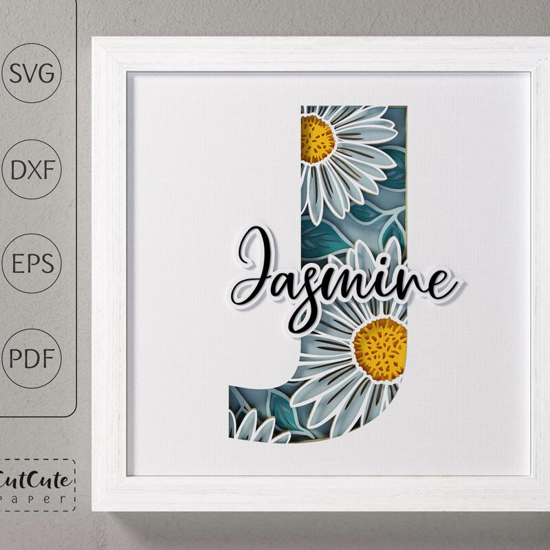 Lettering J Shadow Monogram Letter J - Etsy