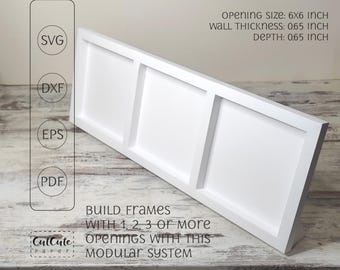 6x6 Modular Shadow Box Frame SVG Templates, Cricut Silhouette (PDF Tutorial, Video)