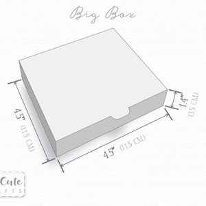 May include: A diagram showing the dimensions of a square box. The box is 4.5 inches by 4.5 inches and 1.4 inches tall.
