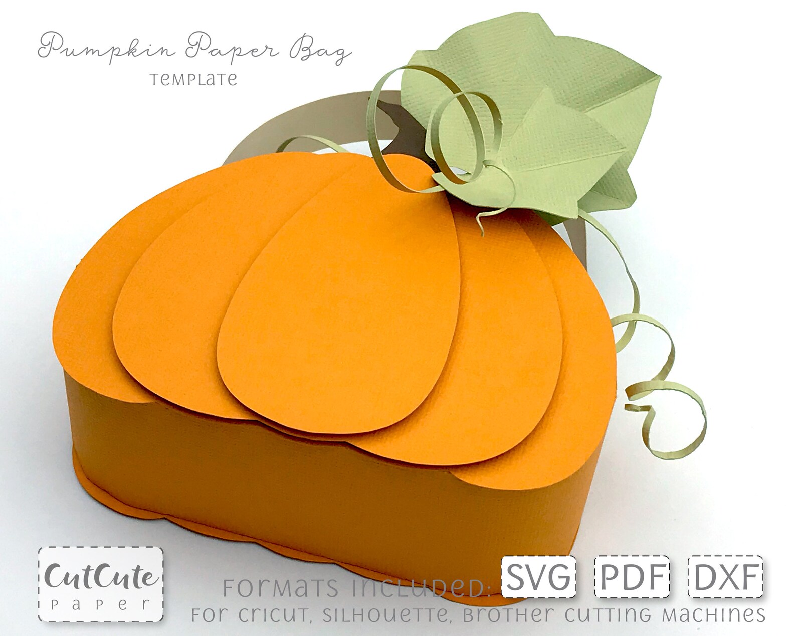 Pumpkin Bag Template SVG 3D Pumpkin Paper Purse SVG Fall - Etsy