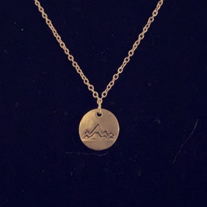 Silver Mountain Charm Pendant Necklace| camping| mountains|hiking| necklaces|jewelry|metal stamped jewelry
