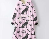 Pink Dog Design Super Soft Sherpa Fleece Lined Hoodie Blanket, Oversized, Unisex, One Size, Soft, Warm, Valentines Gift, Mothers Day