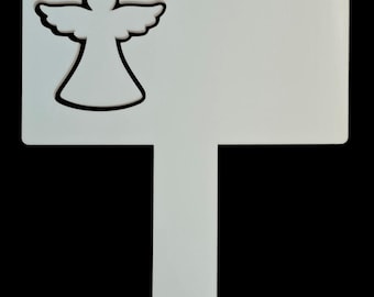Acrylisub Sublimation Coated Acrylic Rectangle Angel Hanging Grave Marker, 3mm Acrylic