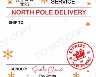 Santa Labels Colourful Digital Download | Printable Christmas Gift Tags | Festive Santa Stickers Set of 5