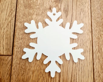 Acrylic Snowflake Bauble, 3mm Cast Acrylic